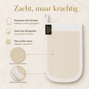 Avaraé Kese Handschoen Wit — Premium Scrub voor Gezicht & Lichaam