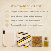 Avaraé Complete Hammam Set — Rug Kese + Hand Kese + Aleppo Zeep 40% · Gratis 20% Zeep
