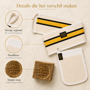 Avaraé Complete Hammam Set — Rug Kese + Hand Kese + Aleppo Zeep 40% · Gratis 20% Zeep