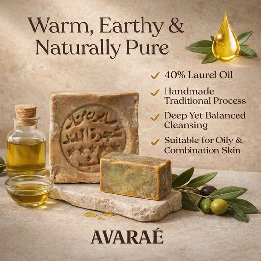 AVARAÉ Deluxe Aleppo Soap Set – 3-Pack (40% Laurel Berry Oil) (200 g) Avaraé