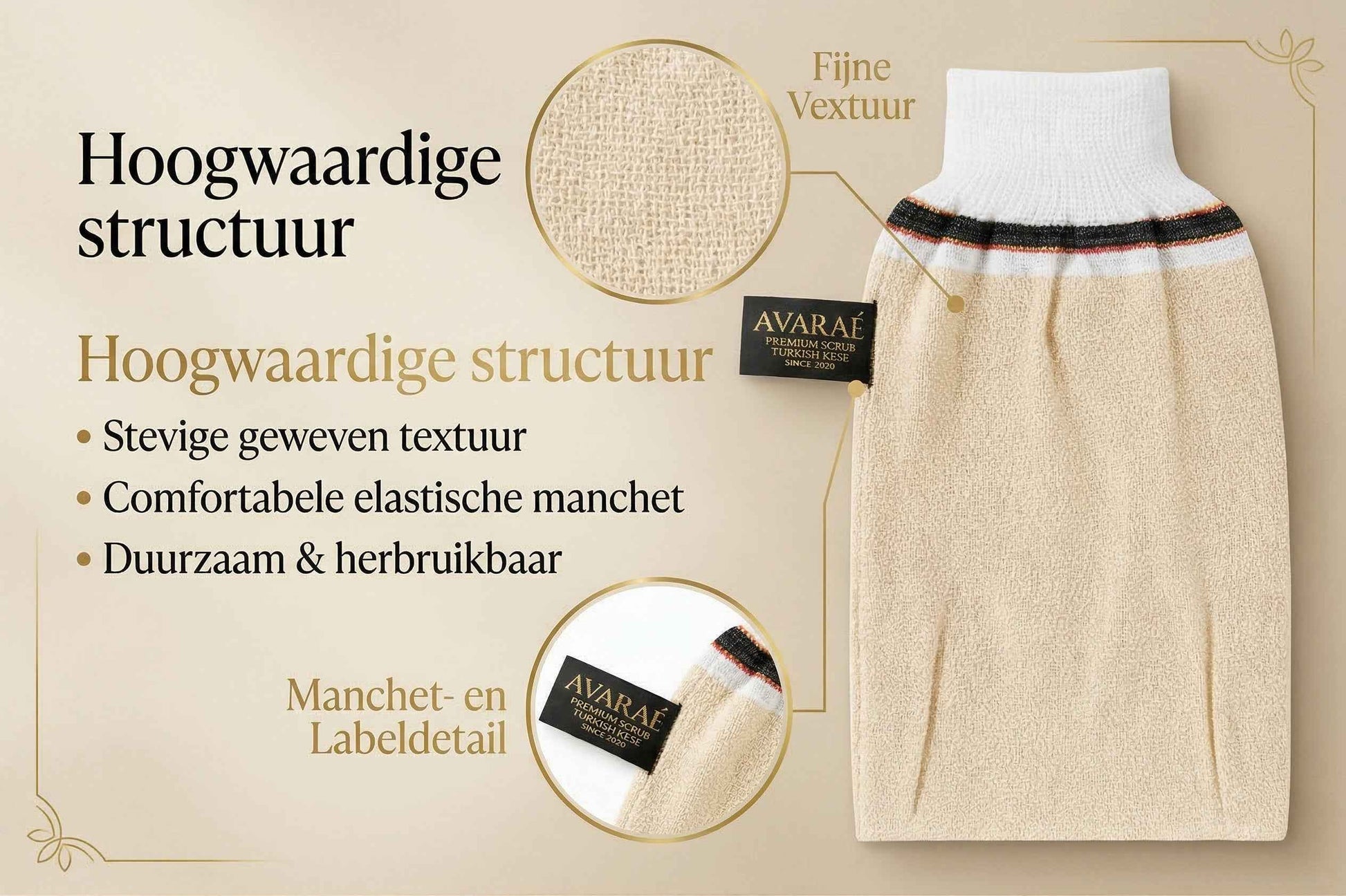 Avaraé Exfoliating Scrub Glove – Premium Bath & Shower Peeling Glove – Deep Cleansing Body Scrubber Avaraé